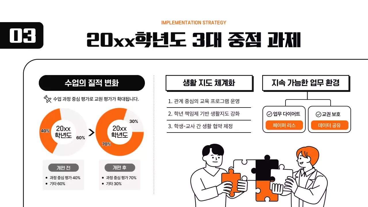 주황 심플 교육 회의 안내