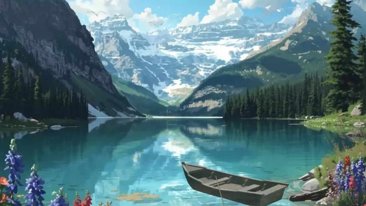 푸른 하늘이 있는 자연 산 풍경 사진 프레임