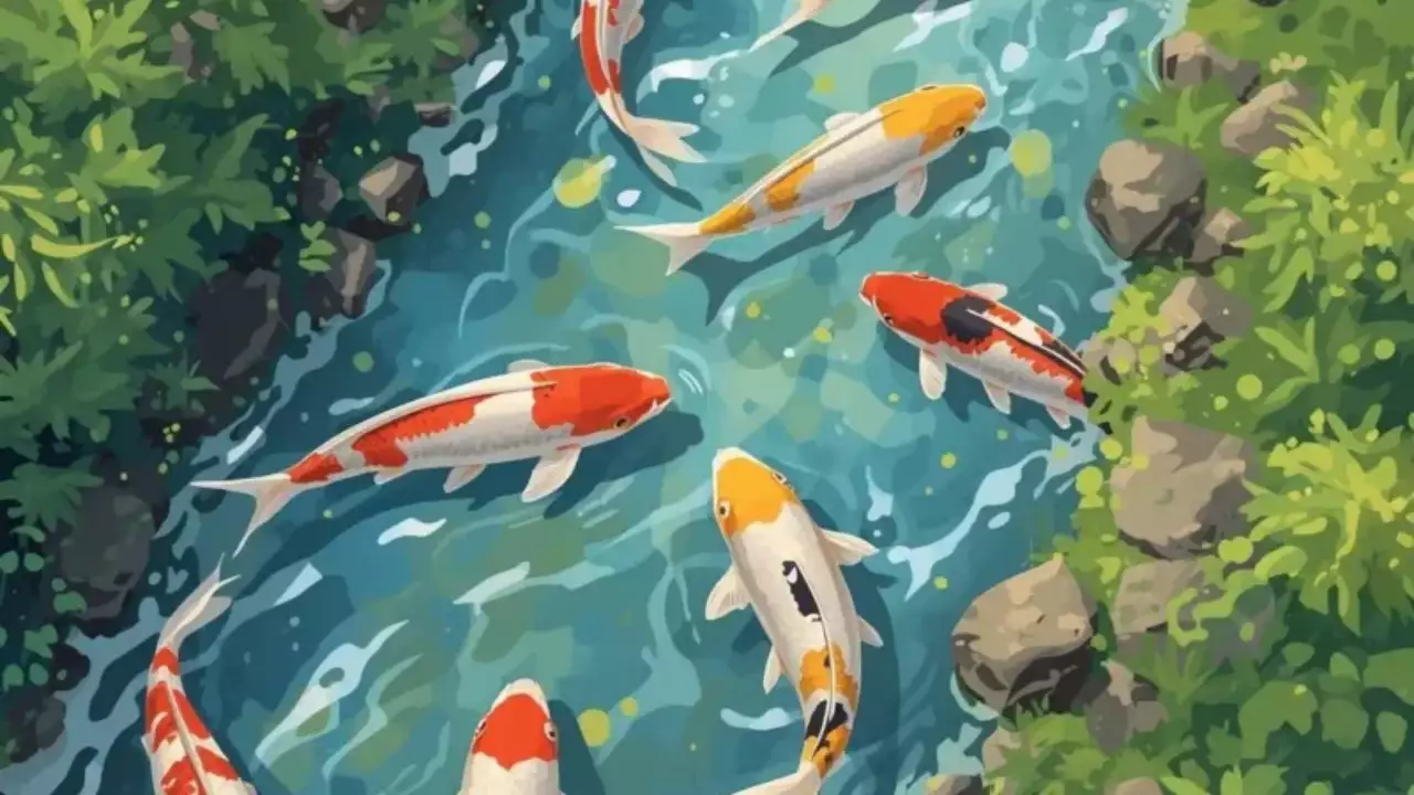 초록 자연 잉어 축제