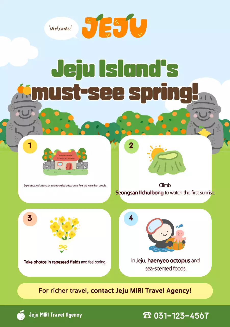 Khuyến mãi du lịch đảo Jeju xanh mát và dễ thương