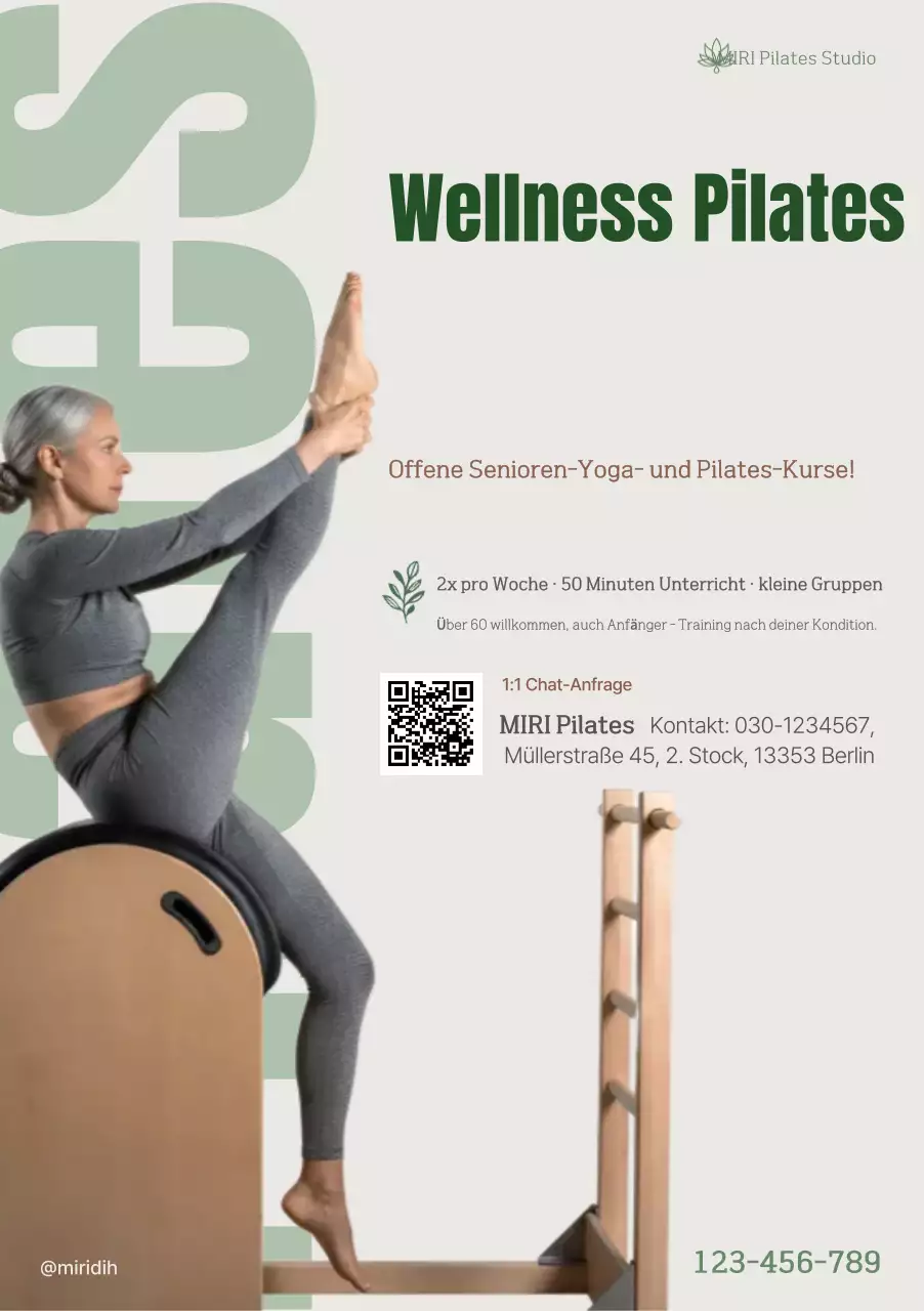 Beige Clean Pilates-Aktion