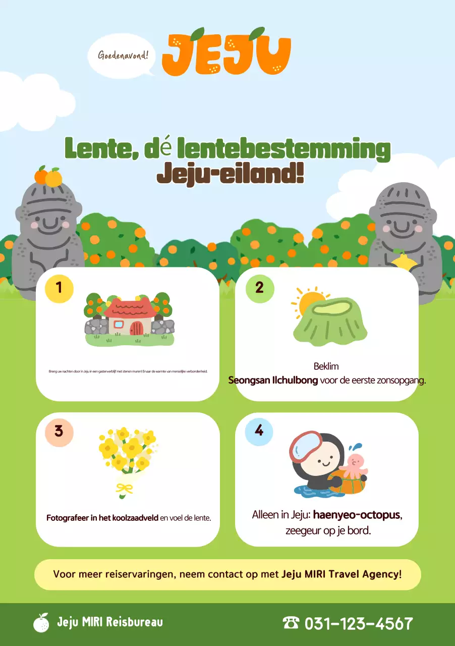 Groene en schattige reispromotie voor Jeju-eiland
