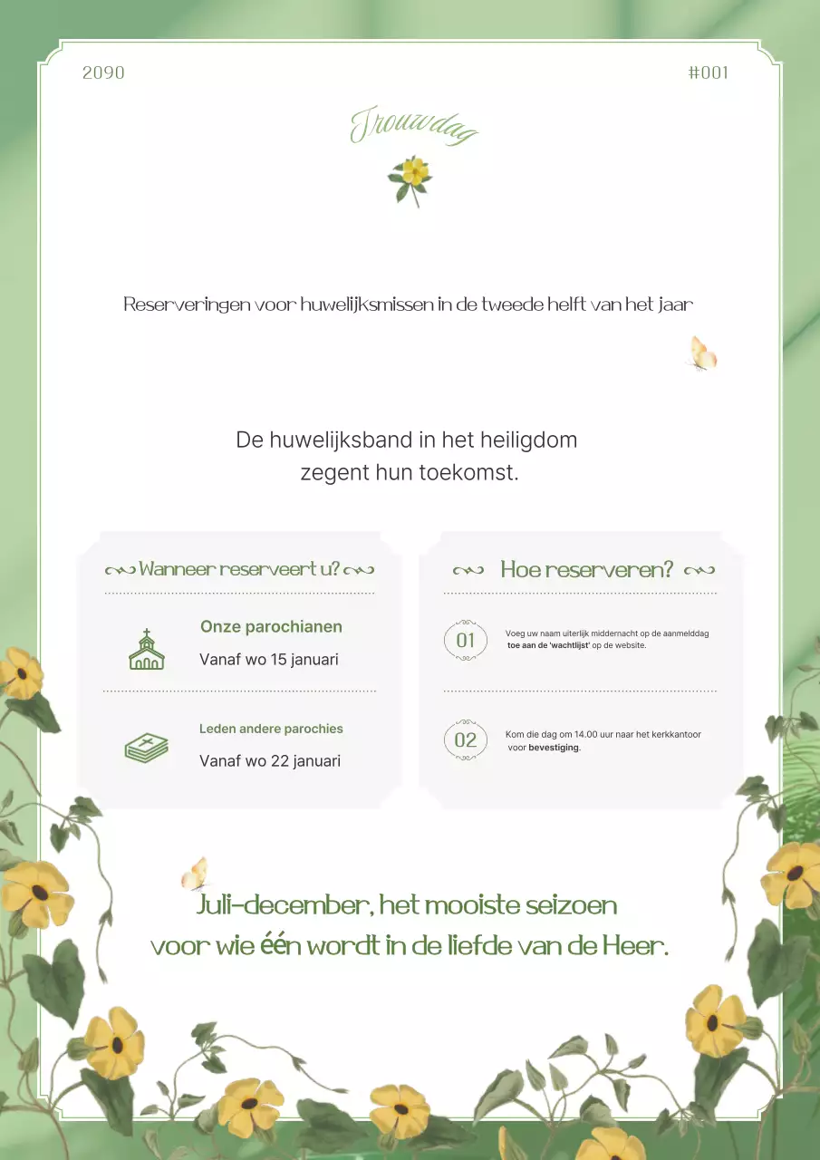 Gids voor het boeken van een luxe huwelijksmis in Green