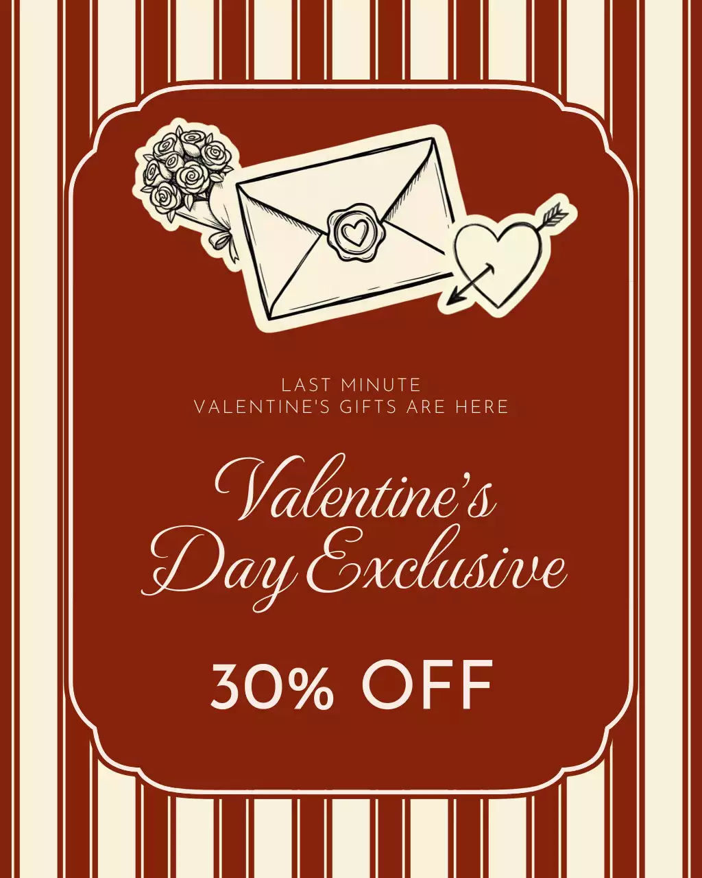 Red Vintage Valentine's Promotion Instagram Post