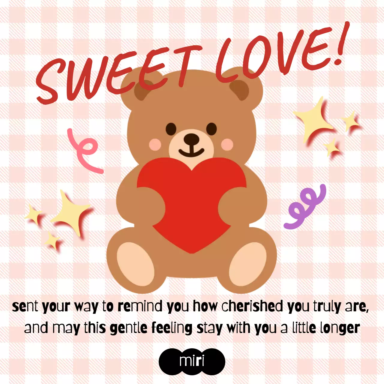 분홍 아기자기한 사랑 엽서