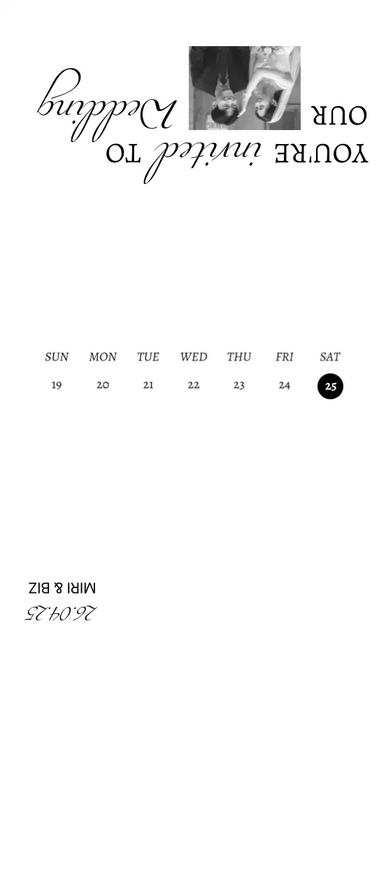 흑백 클래식 결혼 초대장