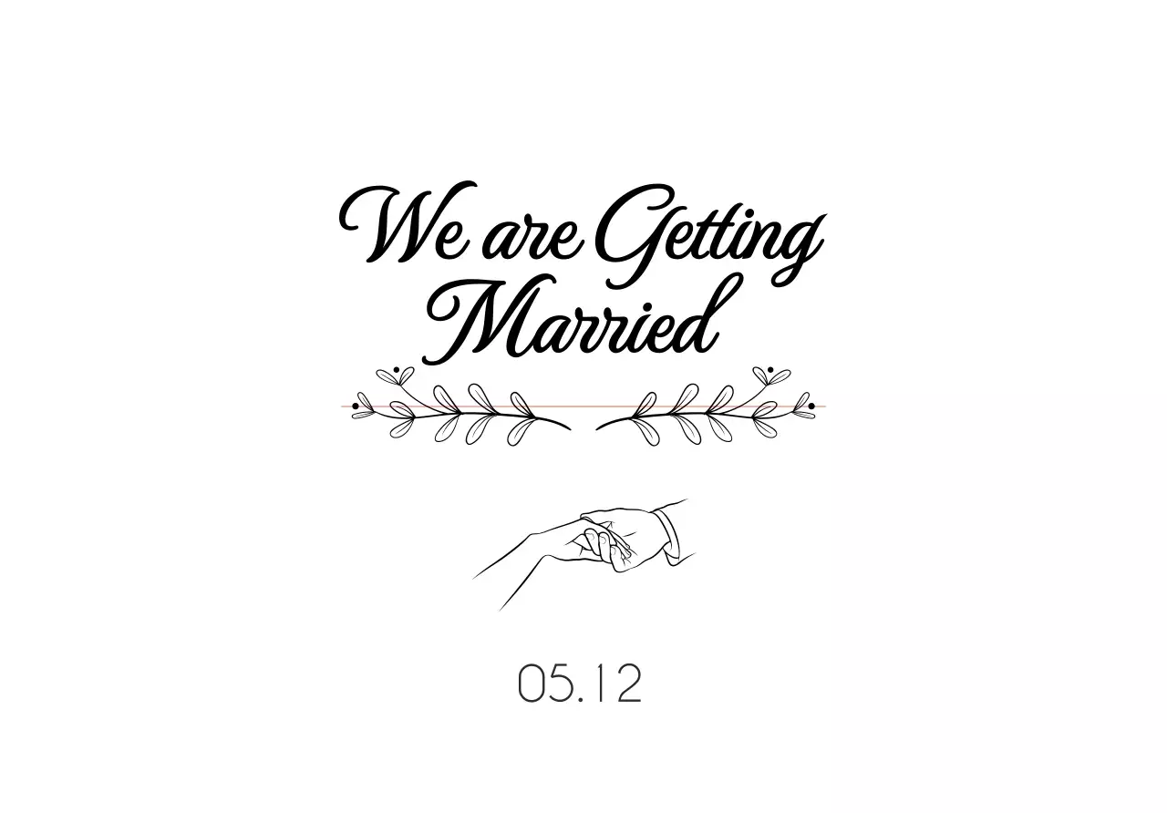 검정 심플 결혼 초대