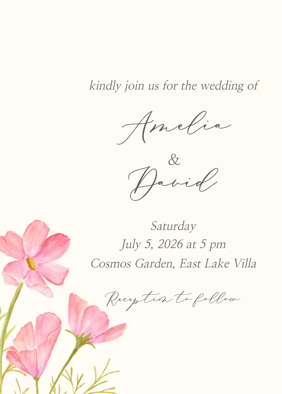 Pink Aesthetic Cosmos Flowers