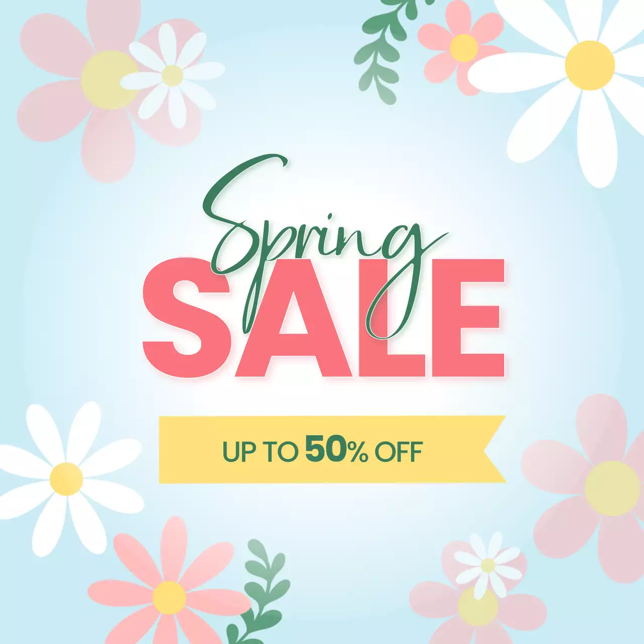 하늘색 심플 세일 이벤트