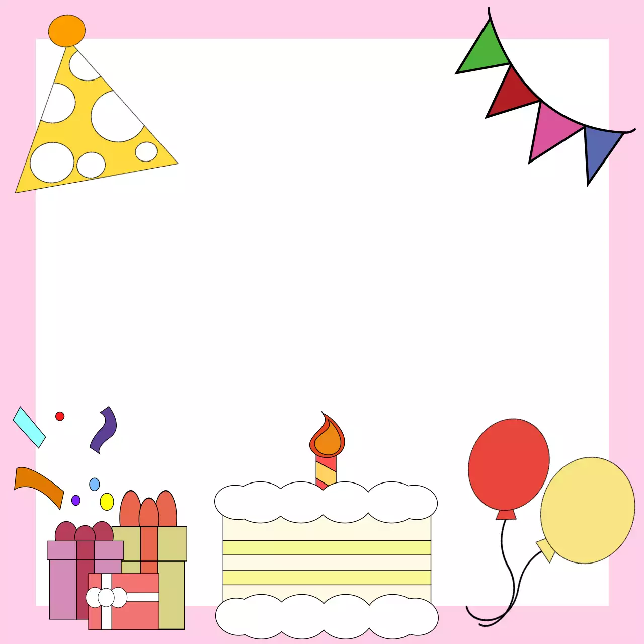 핑크색 귀여운 생일축하 기록지