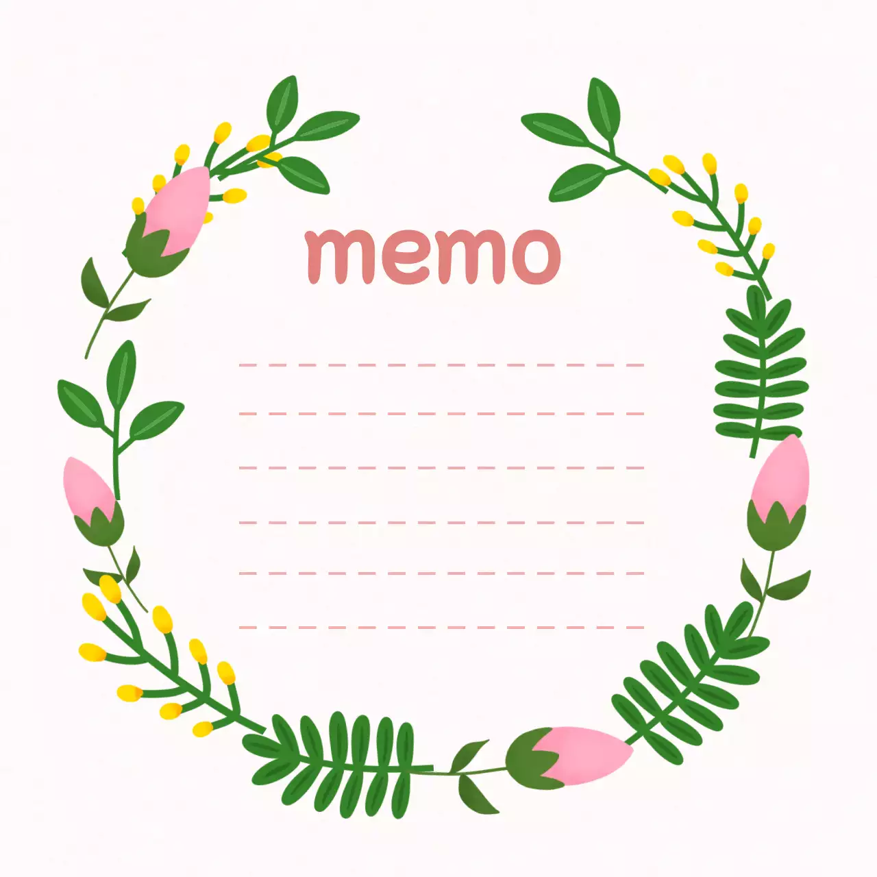 핑크 아기자기한 메모지