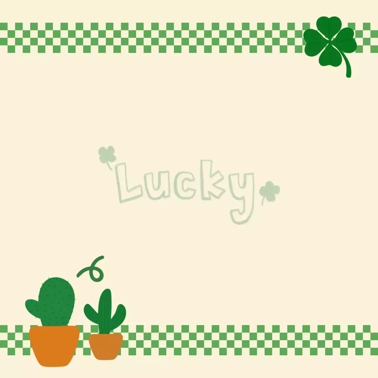 베이지 아기자기한 행운 엽서