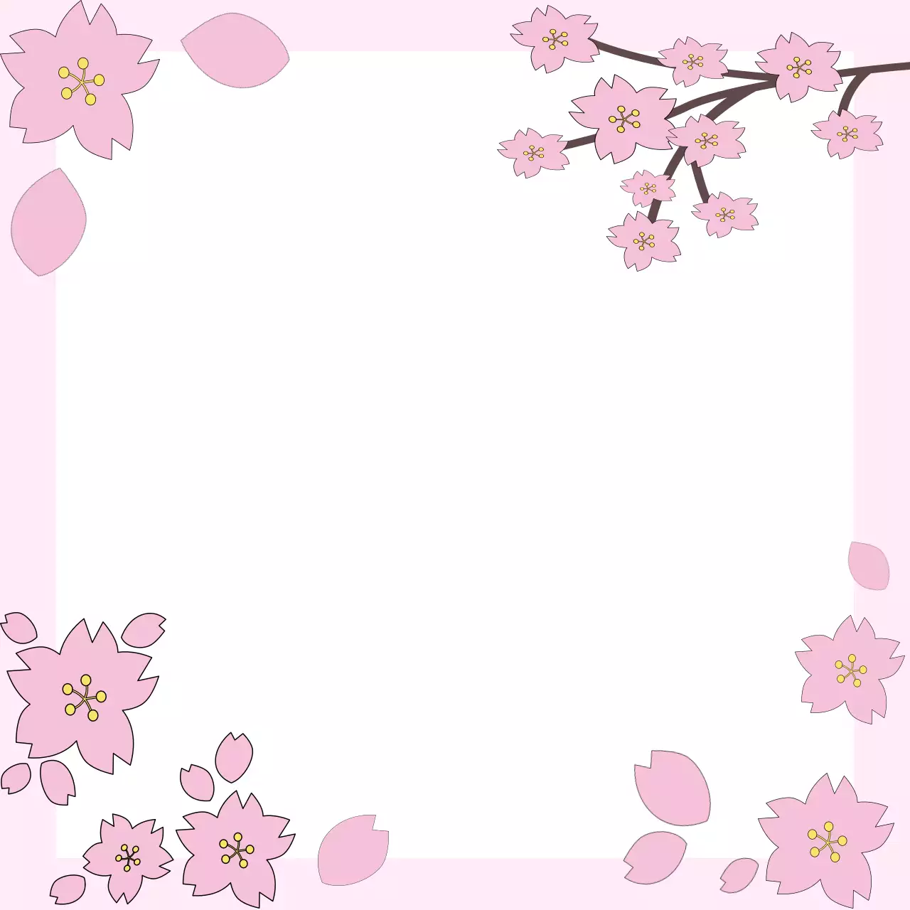 핑크색 아기자기한 벚꽃 기록지