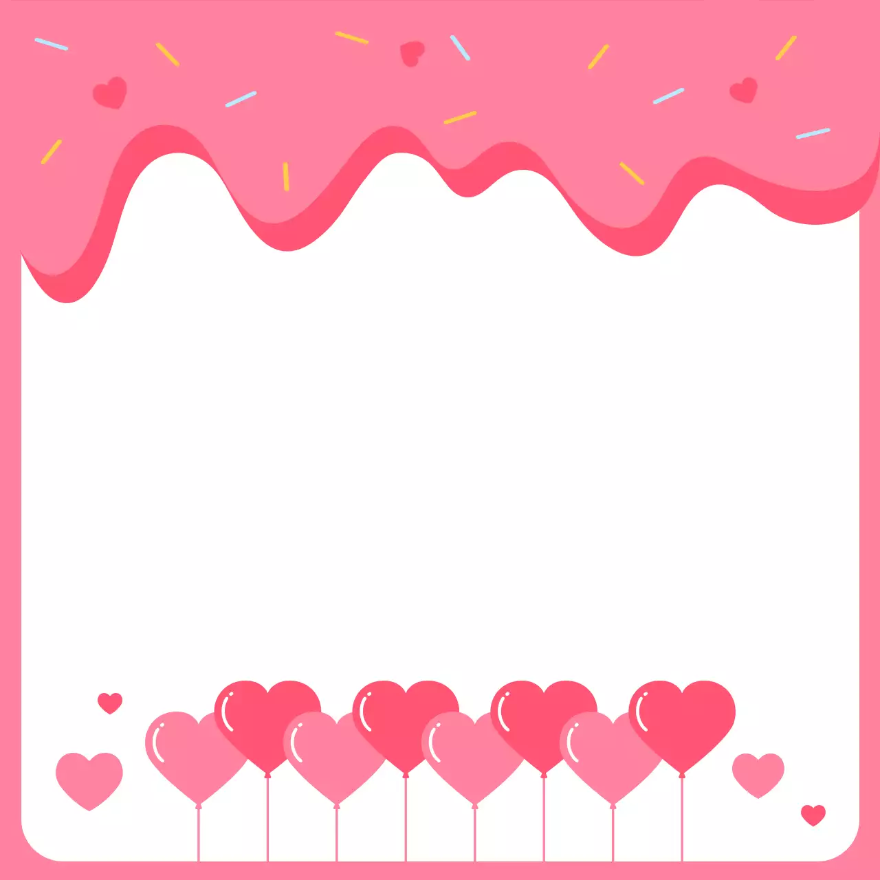 핑크 아기자기한 하트 초콜릿 프레임