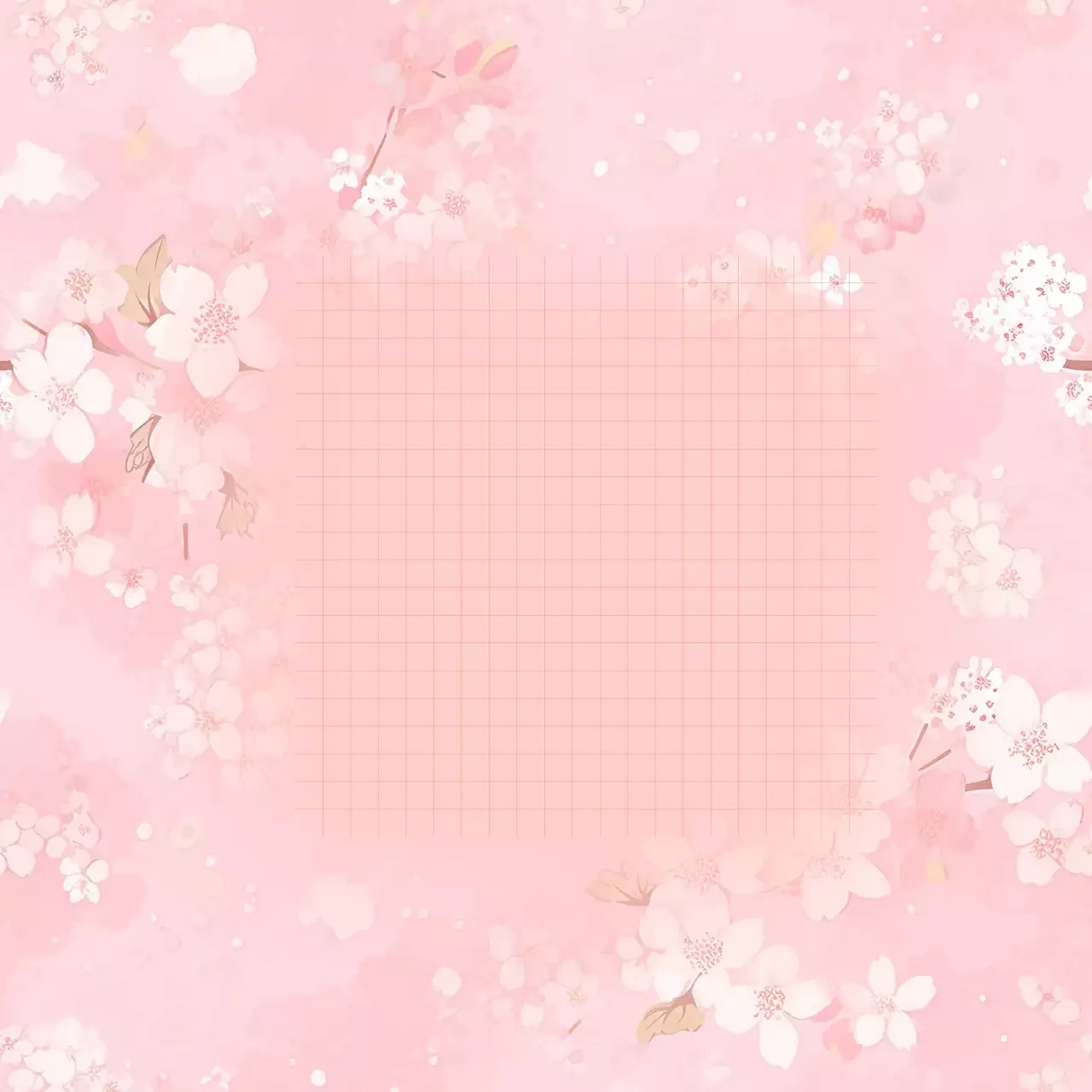 핑크 감성적인 벚꽃 편지지