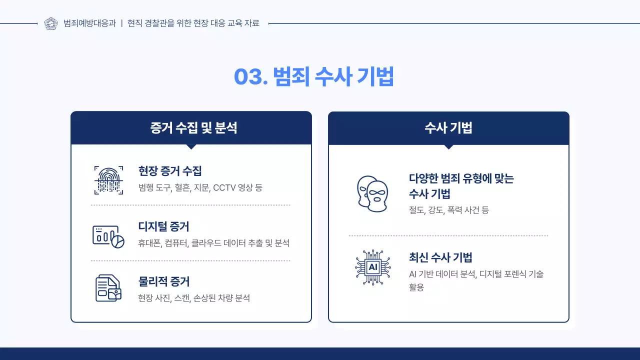 남색 깔끔 경찰 교육 자료 안내