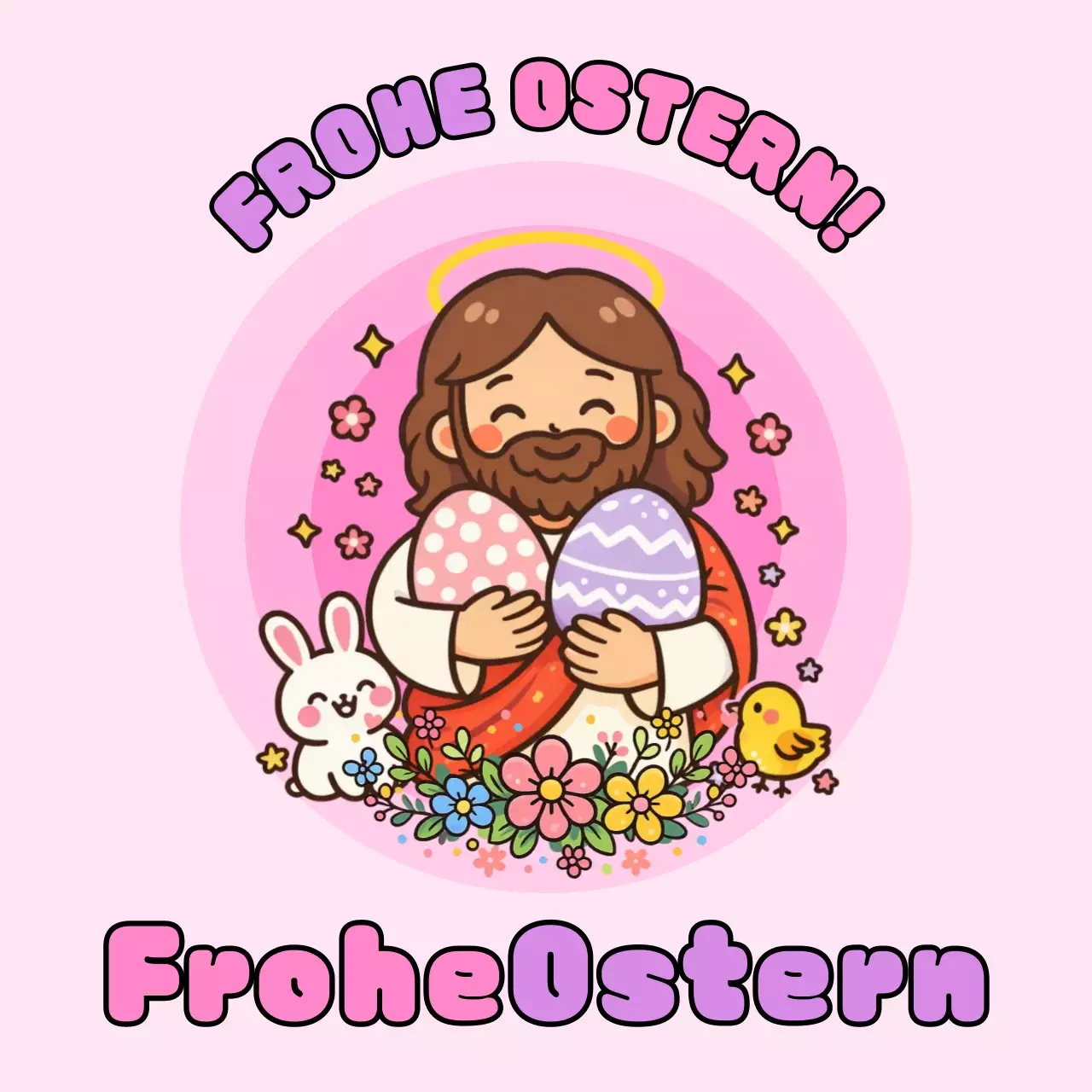 Osterfest mit rosa Baby