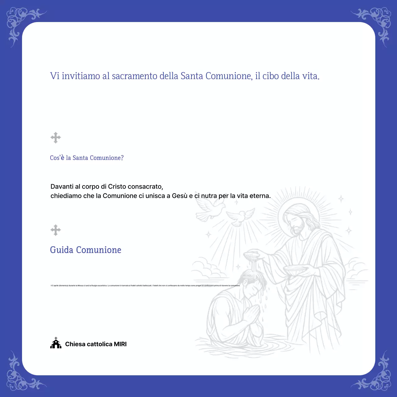 Guida all'Eucaristia Classica Blu