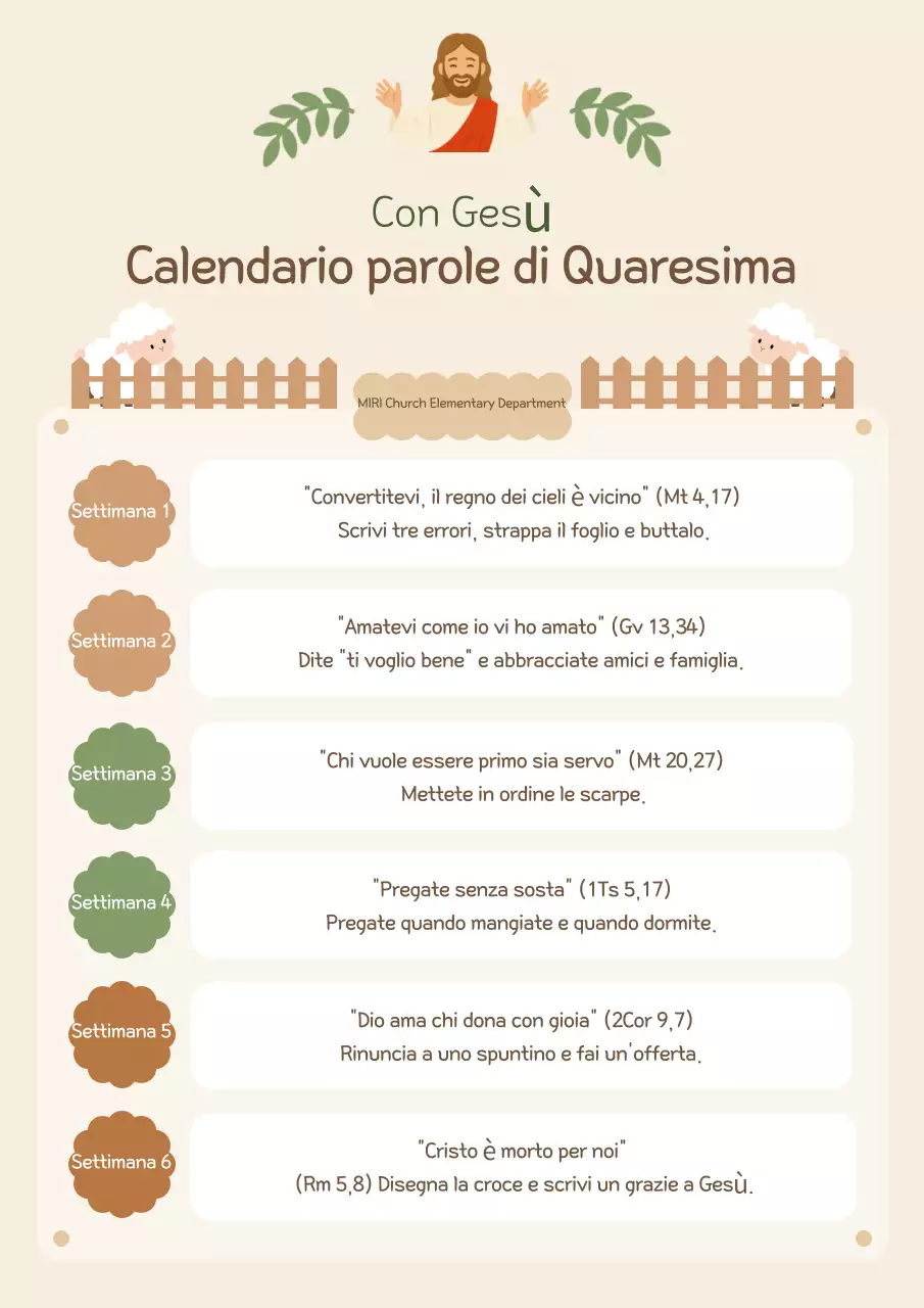 Guida al calendario cristiano semplice beige