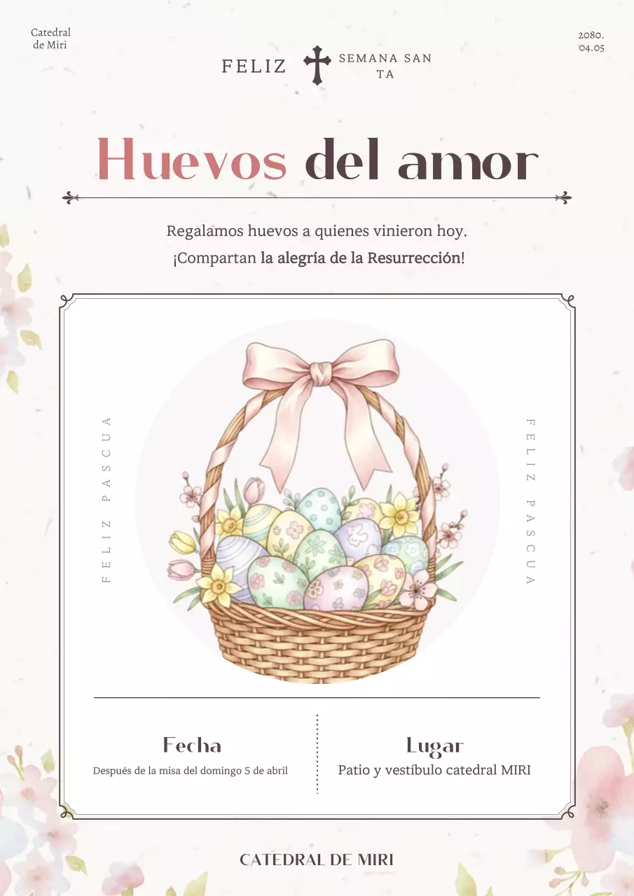 Sorteo de huevos de Pascua rosados ​​y elegantes