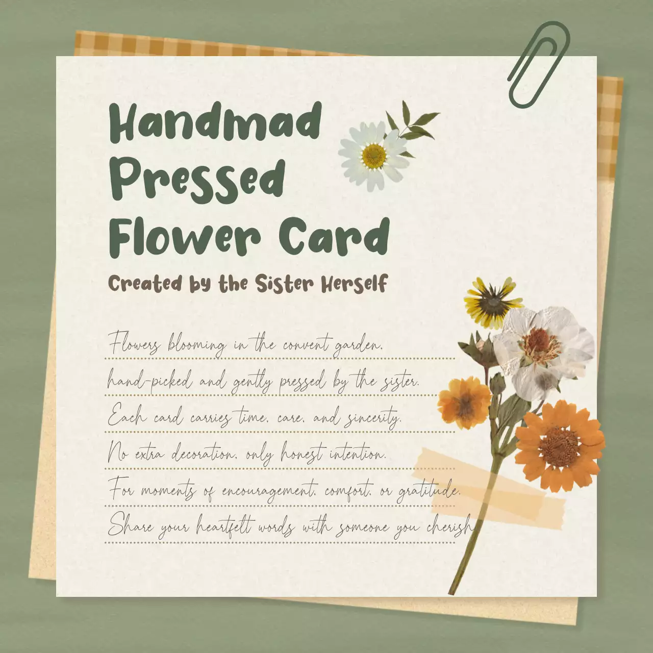 panduan kartu bunga minimalis hijau