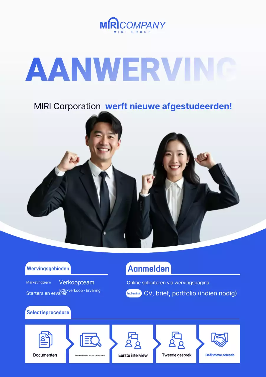 Aankondiging werving nieuwe medewerkers Blue Clean