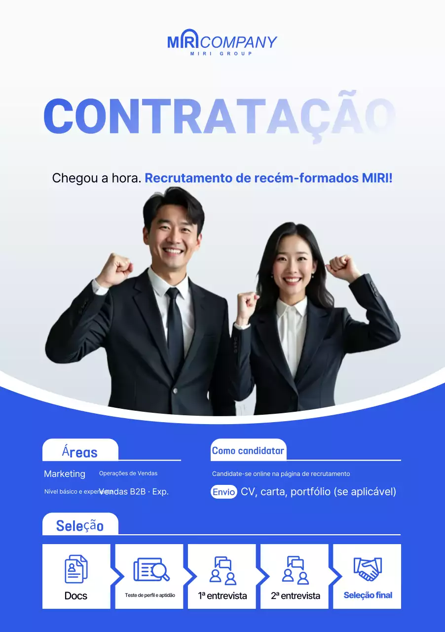 Anúncio de Recrutamento de Novos Funcionários da Blue Clean