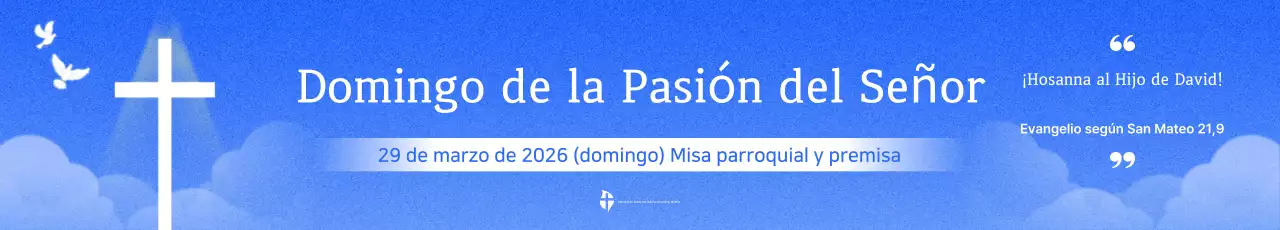 Guía sencilla del Domingo de Pasión en color azul cielo