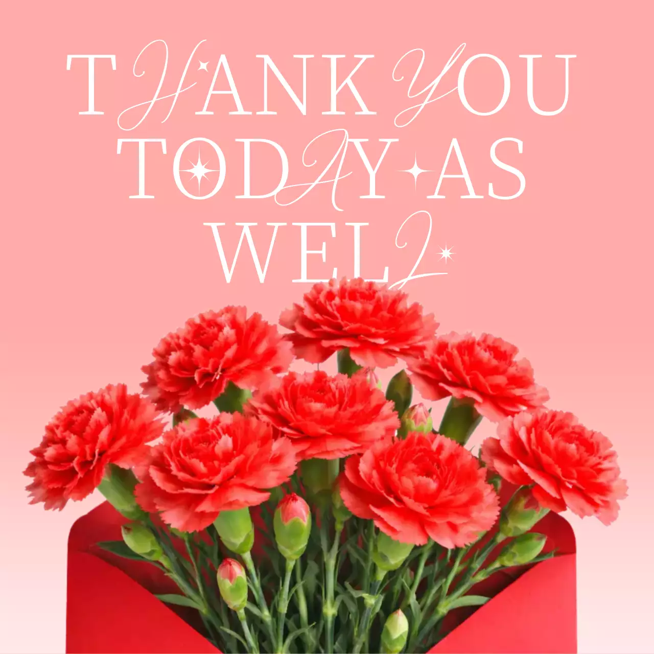 분홍색 깔끔 감사 인사 카드