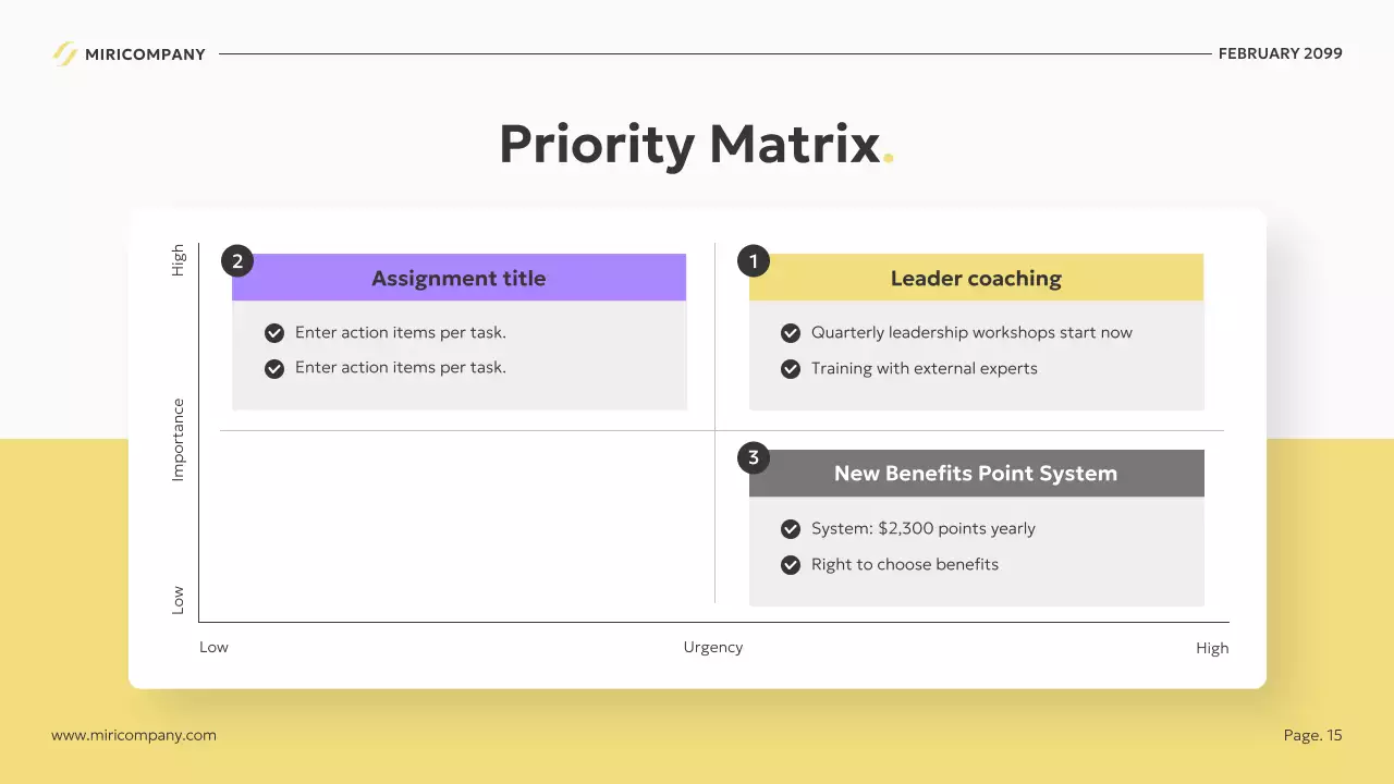 노란색 현대 비즈니스 계획