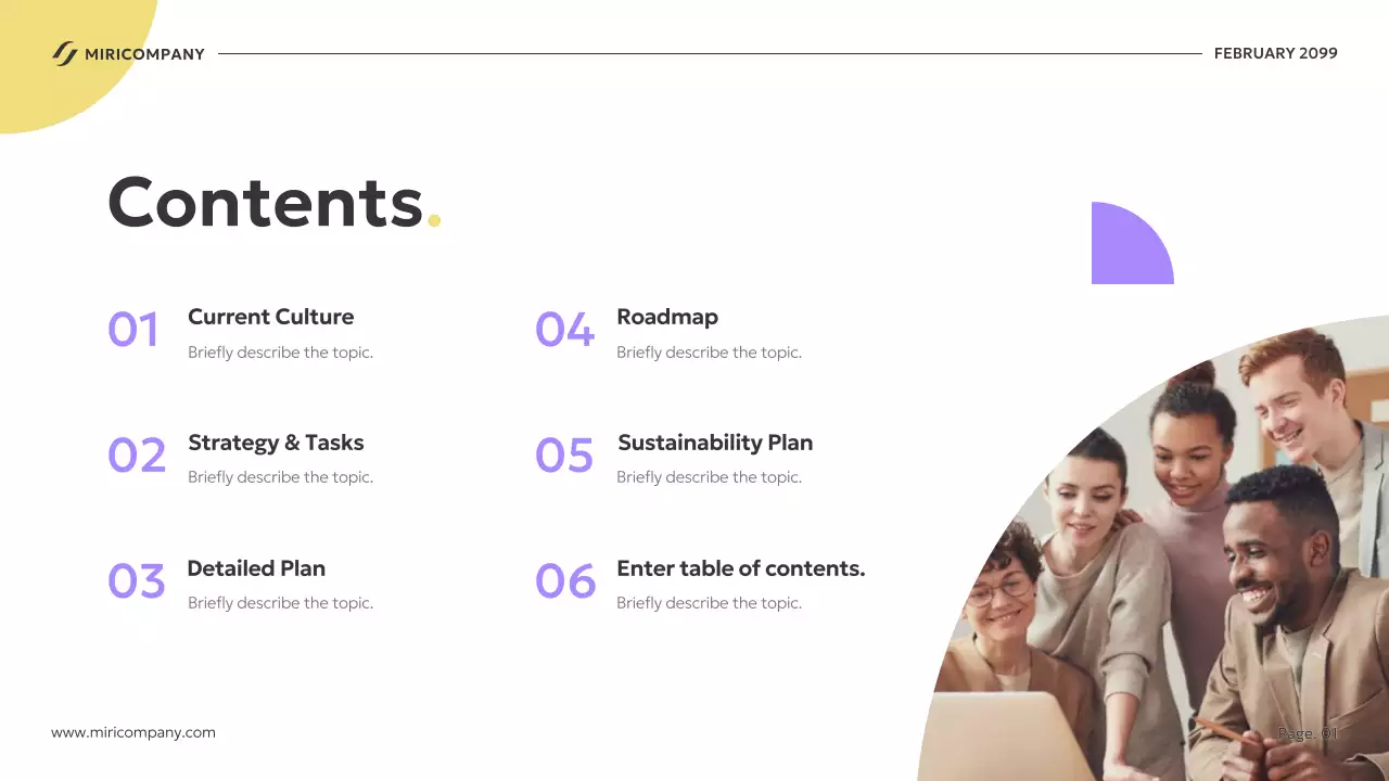 노란색 현대 비즈니스 계획