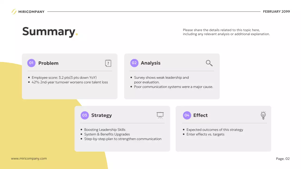노란색 현대 비즈니스 계획