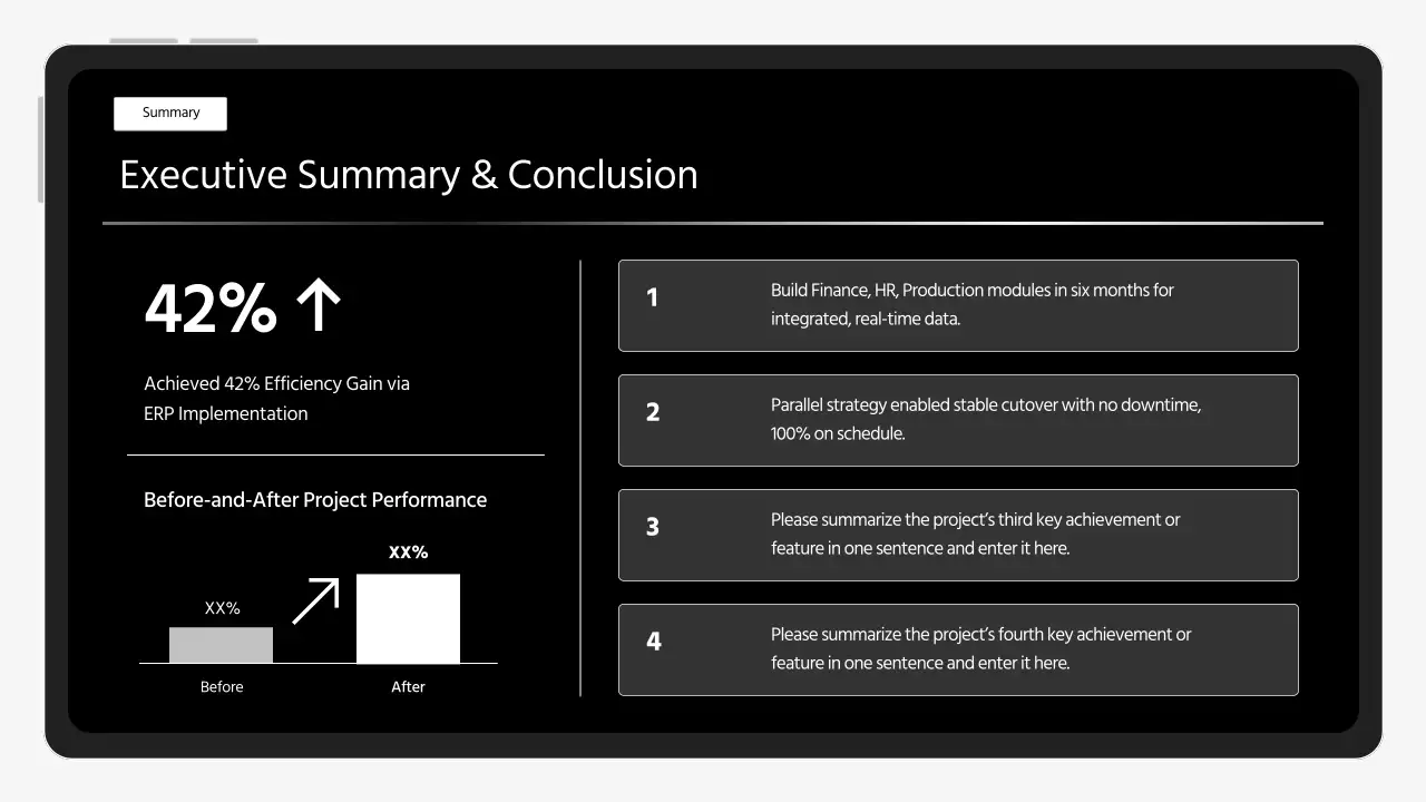 블랙 미니멀 비즈니스 보고서