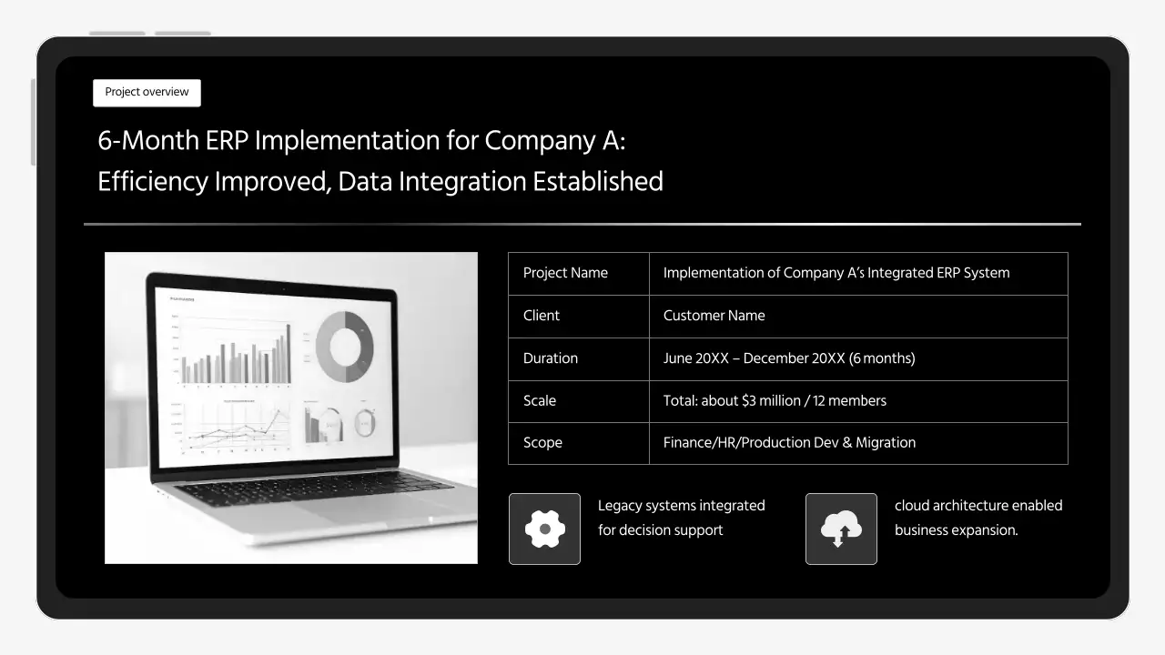 블랙 미니멀 비즈니스 보고서