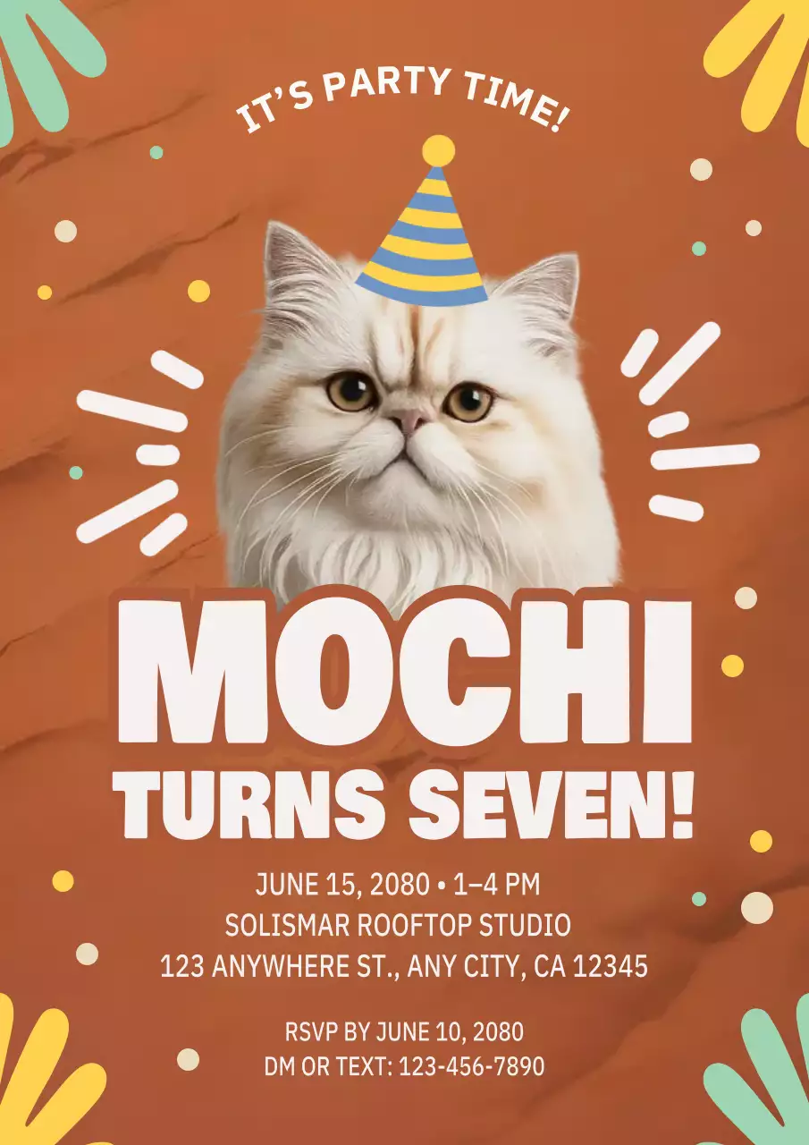 Undangan Ulang Tahun Retro Oranye (Unggahan Instagram)