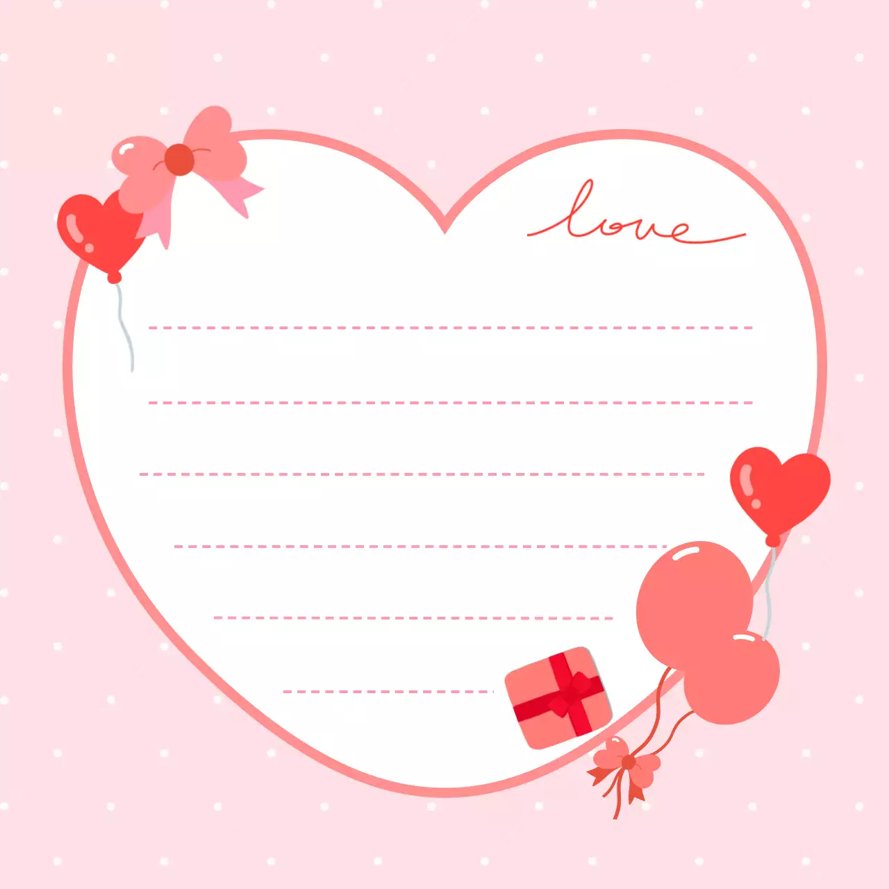 핑크 아기자기한 하트 리본