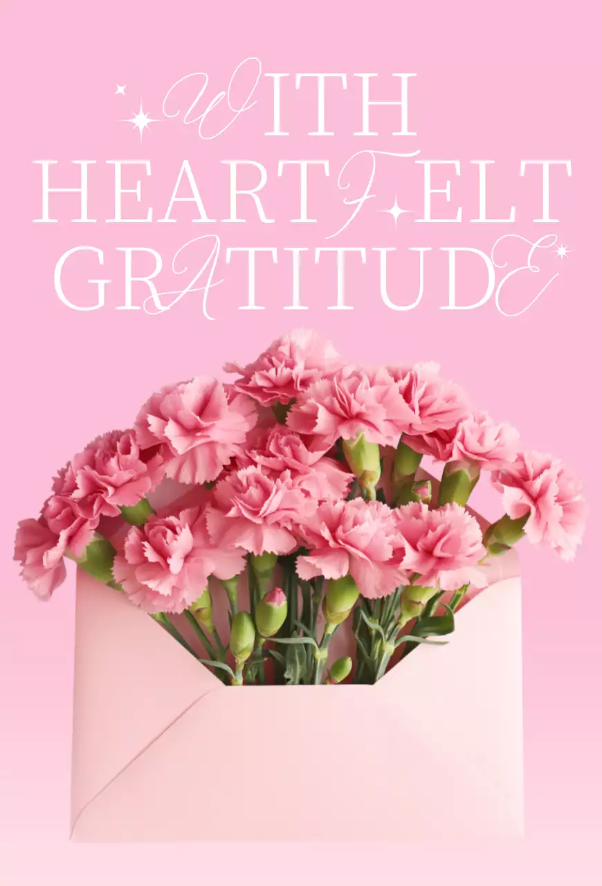 분홍색 아기자기한 감사 기념