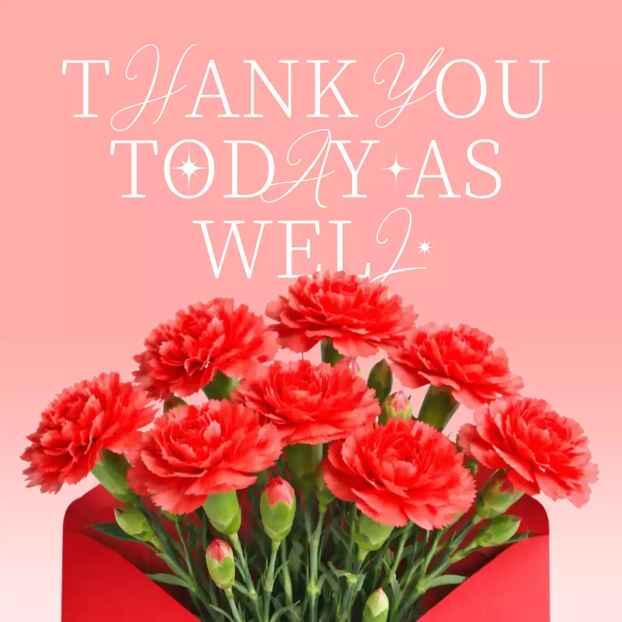 분홍색 깔끔 감사 인사 카드