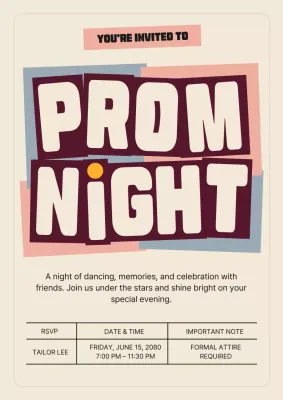 Poster thiệp mời dạ hội màu be đậm.