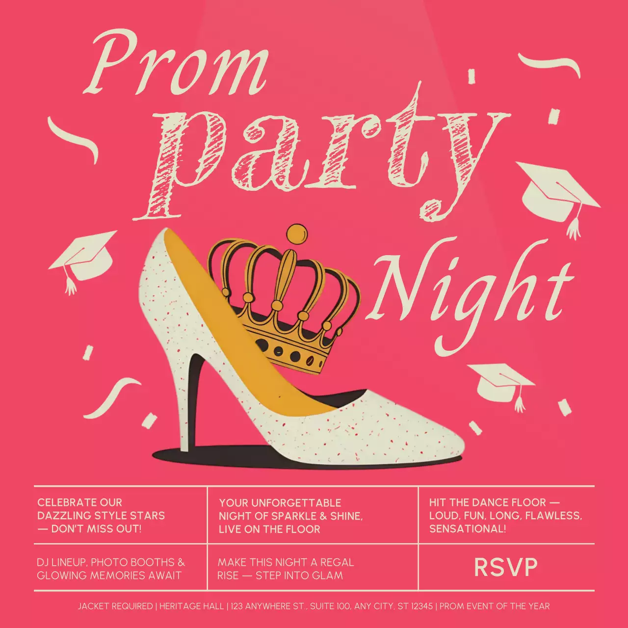 Pink Trendy Prom Invitation Social Media Square