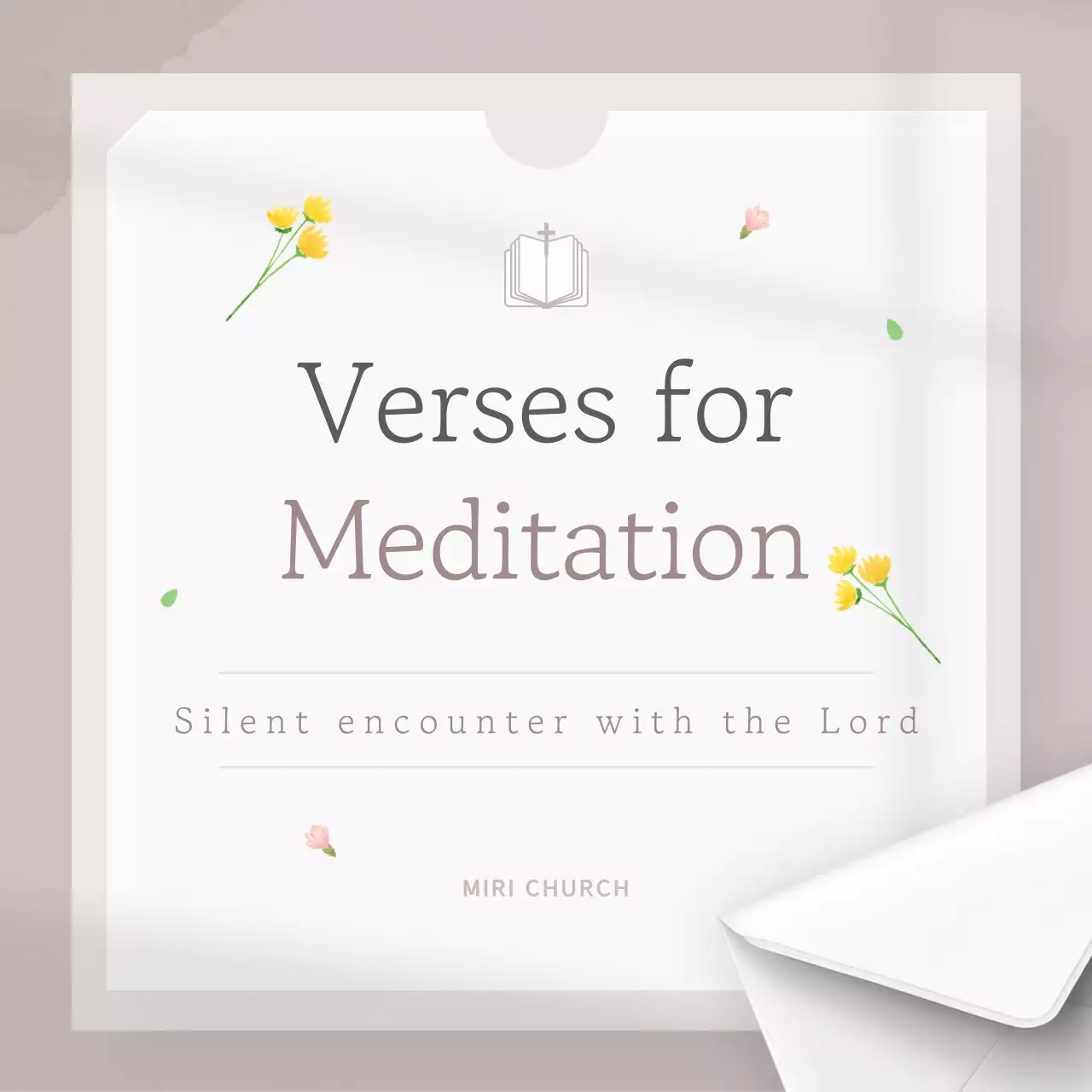 Buku panduan ayat Alkitab berwarna krem ​​dan putih yang mewah.