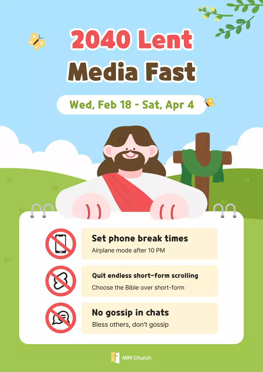 Guia da Campanha Azul Simples da Quaresma