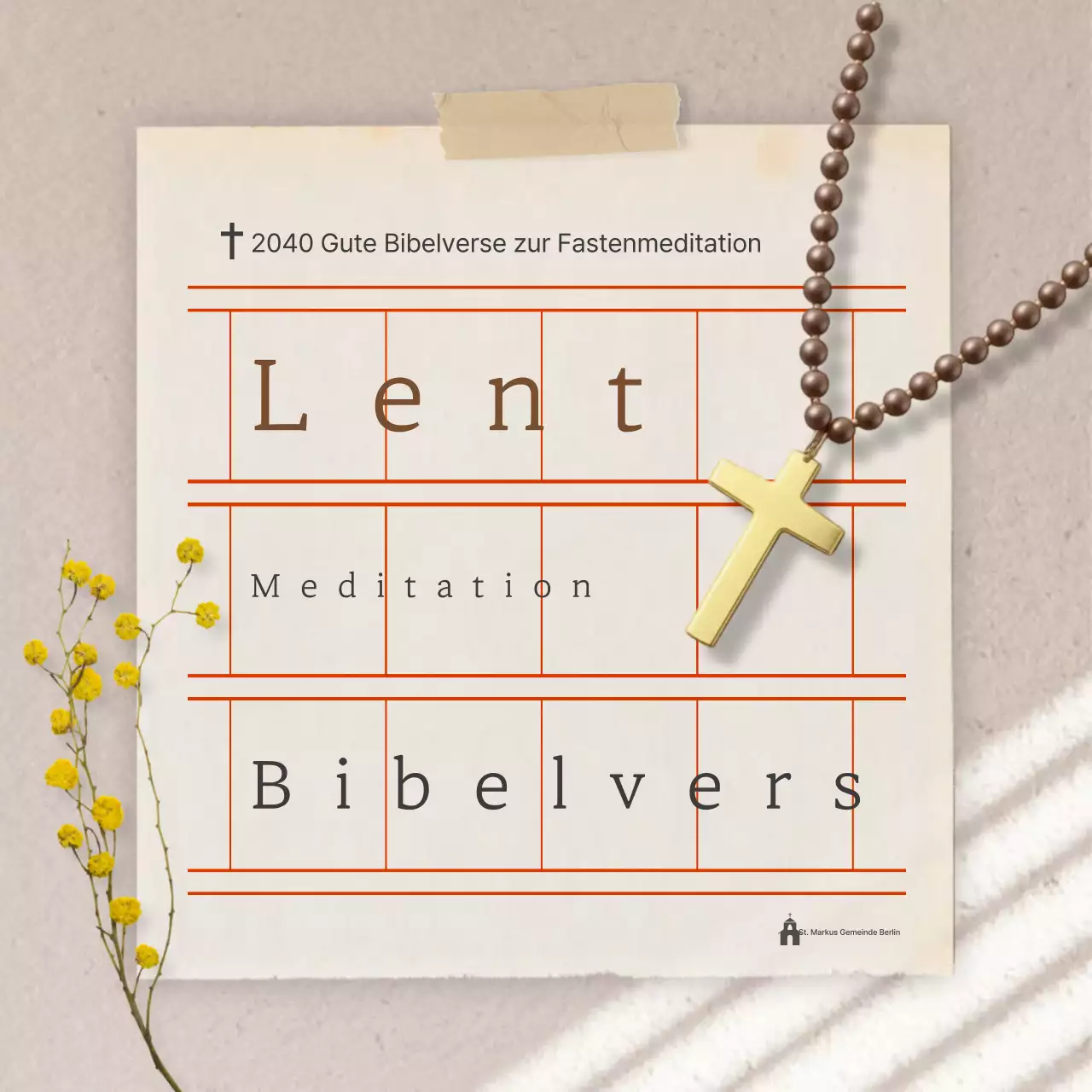 Beige Clean Fastenmeditations-Bibelvers-Leitfaden