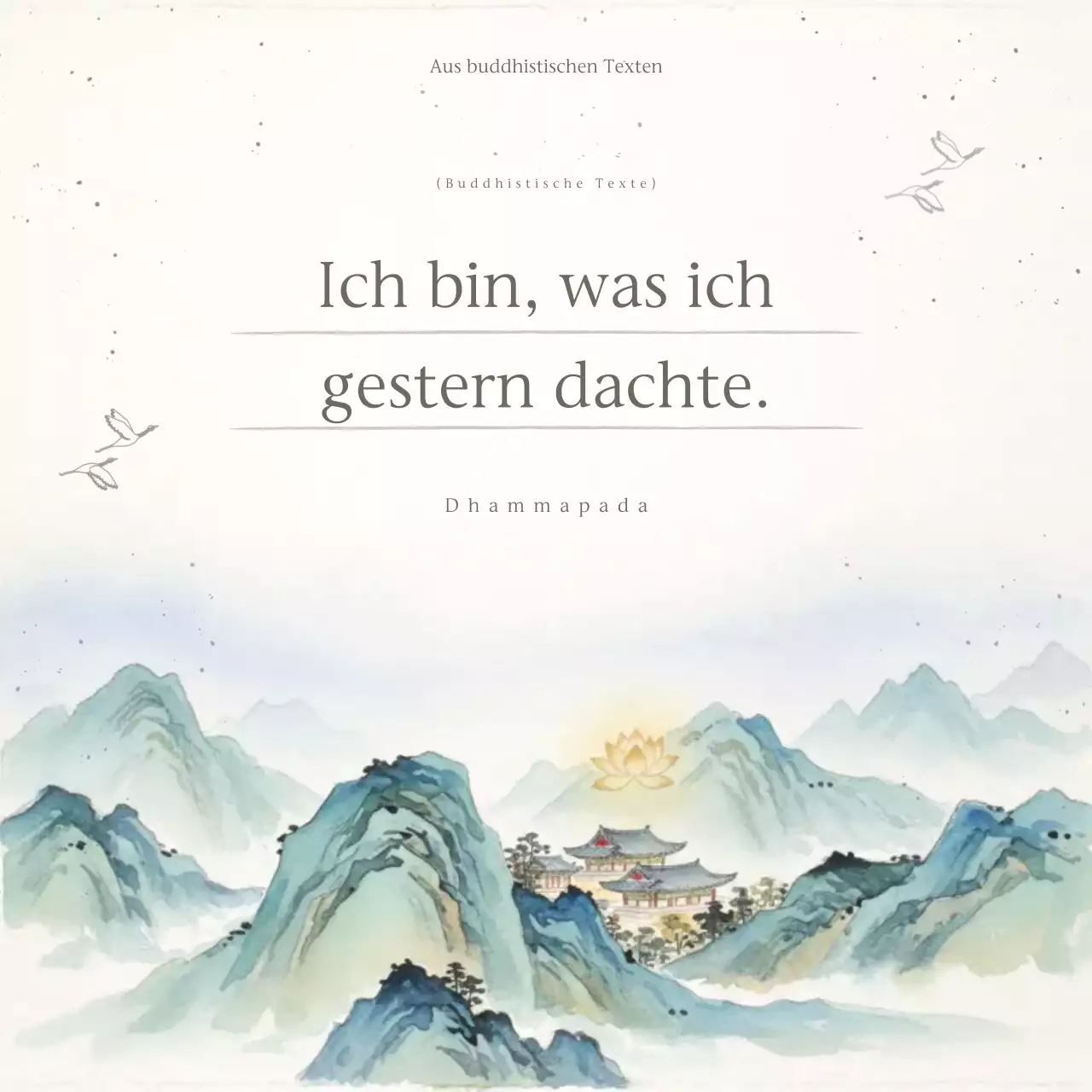 Leitfaden für einfache buddhistische Zitate in Hellblau