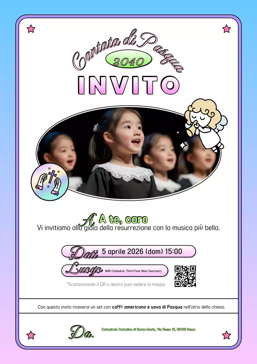 Invito al concerto di Pasqua rosa e dolce