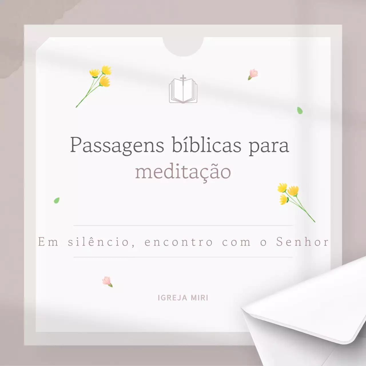 Guia de versículos bíblicos luxuoso em tons de bege e branco