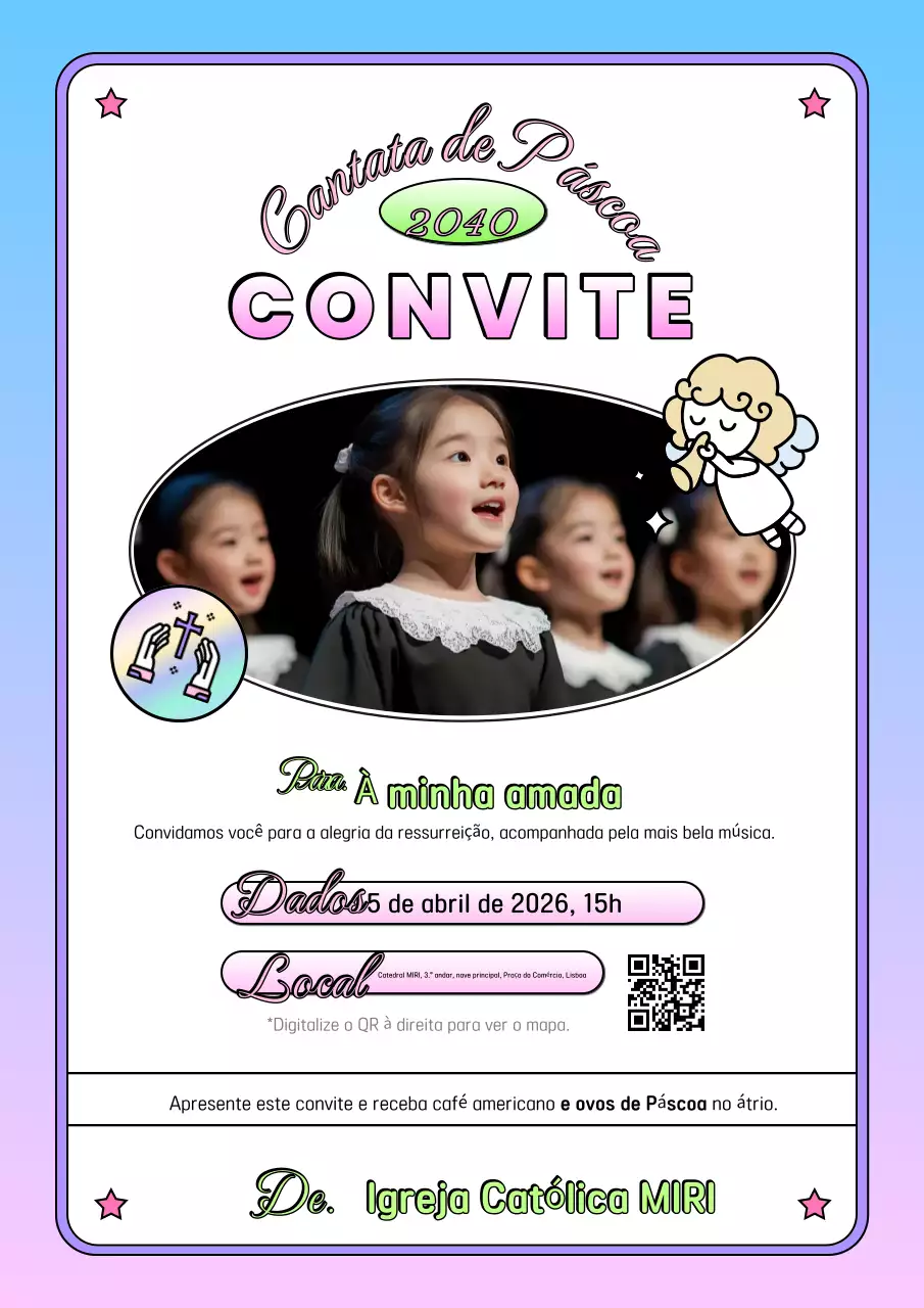 Convite para o Concerto de Páscoa Rosa e Doce