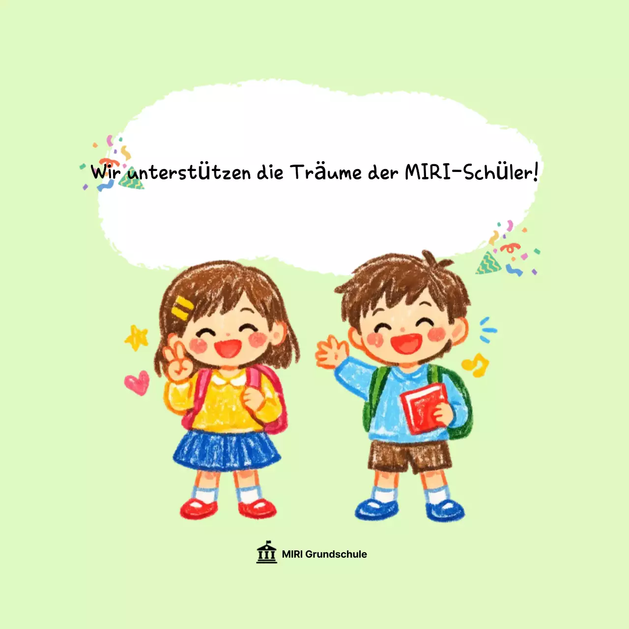 Grüner, süßer Schüler jubelt