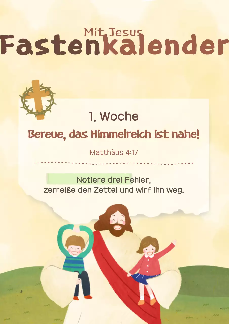 Gelber einfacher christlicher Wortkalender-Leitfaden