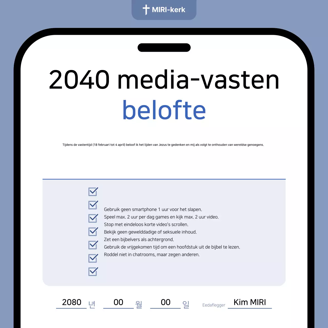 Gids voor de Blue Clean Media vastenbelofte